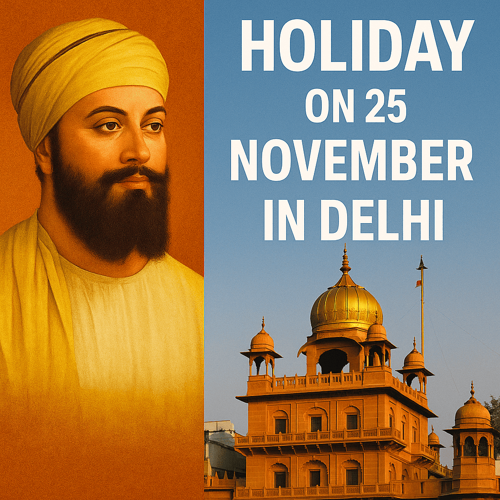 HOLIDAY ON 25 NOVEMBER IN DELHI